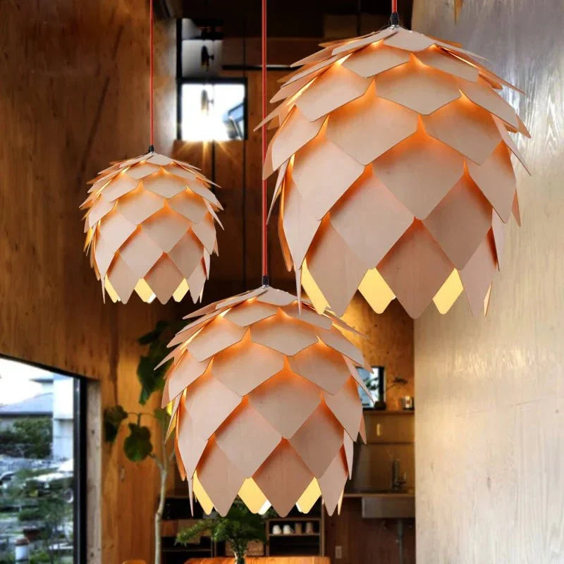 Eikenhouten Hanglamp Verstelbaar