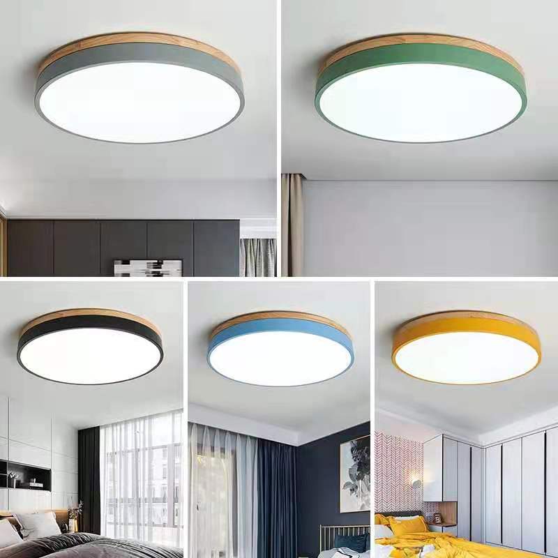 Houten Ronde LED Plafondlamp